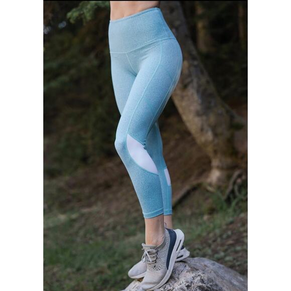 Ziya Athletic Aqua Melange‎ Compression Light N Tight Hi-Rise Capri Size Small - Picture 1 of 9